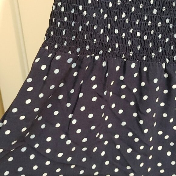 Divided by H&My dark blue white polka dot sleeveless shirt tunic dress - Picture 2 of 4